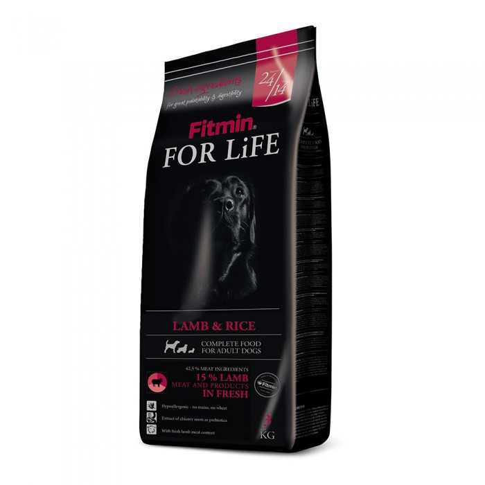 

Гипоалергенный сухой корм для собак всех пород с ягненком и рисом Fitmin For Life Lamb & Rice 3 кг