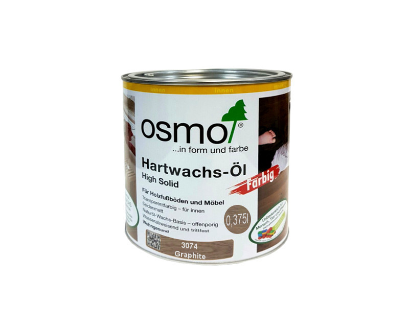 

Масло с твердым воском OSMO HARDWACHS-OL FARBIG для пола и изделий из древесины 3074 - графит 0,375л