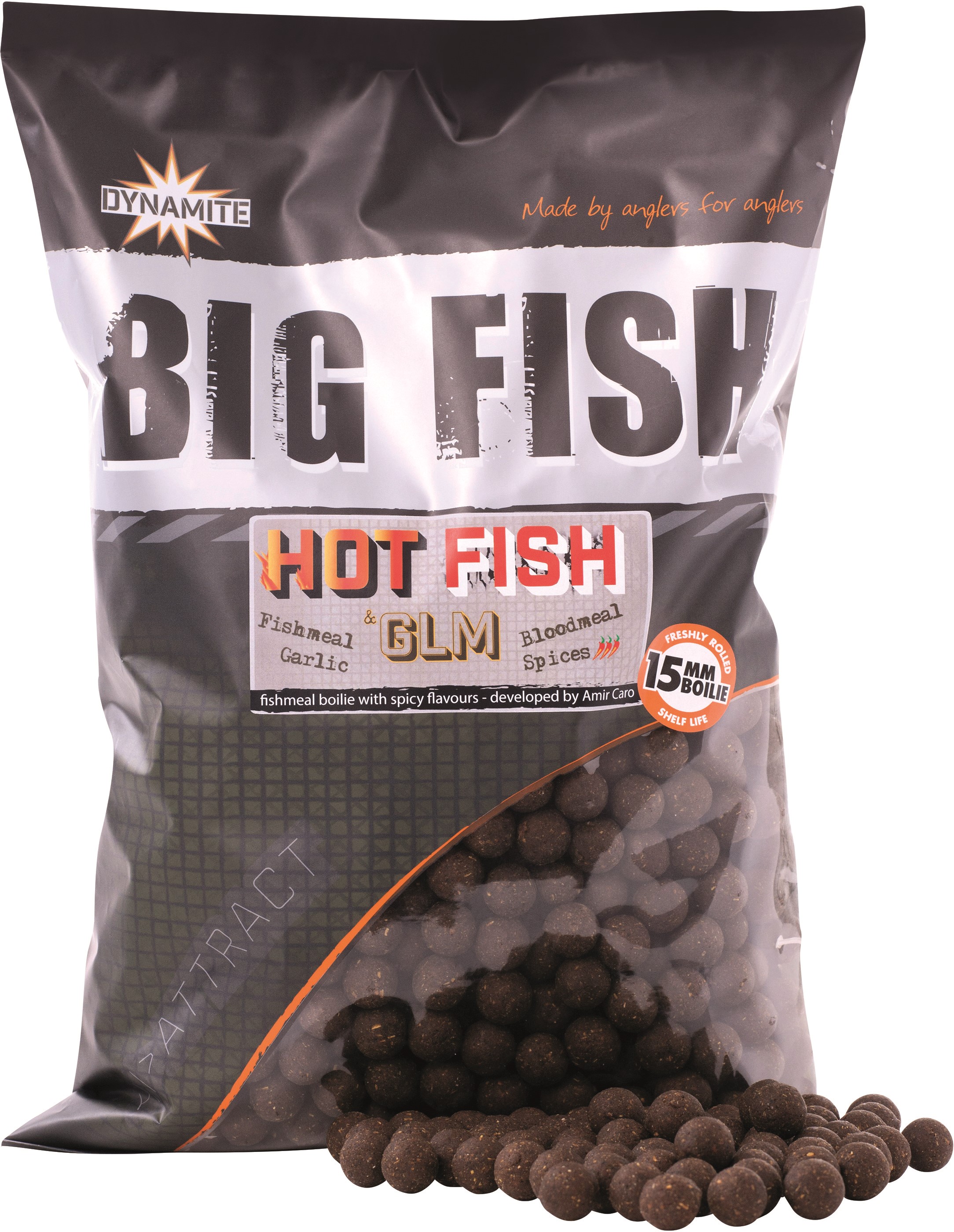 

Бойлы тонущие Dynamite Baits Big Fish Hot Fish GLM 15 мм (DY1518)