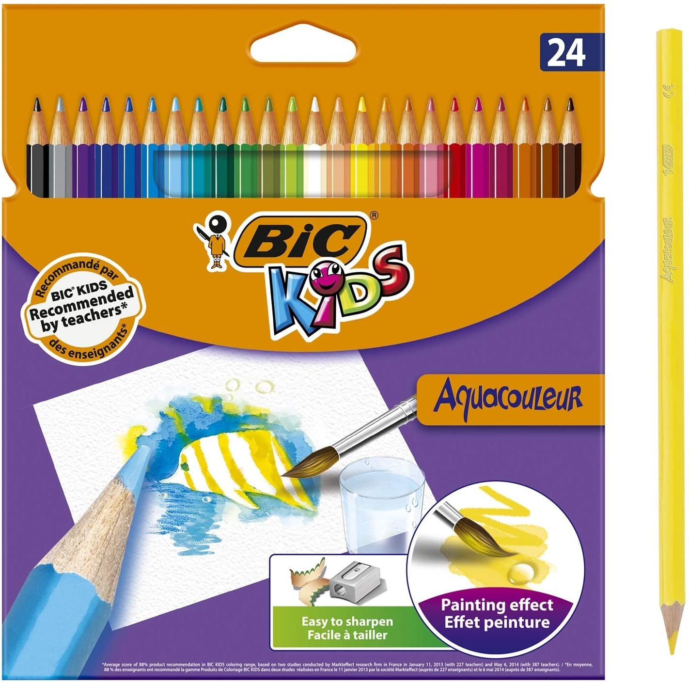 

Цветные акварельные карандаши BIC Kids Aquacouleur Colouring Pencils 24 шт. (8575633)