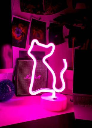 

Ночник неоновый лампа Fire кошка
