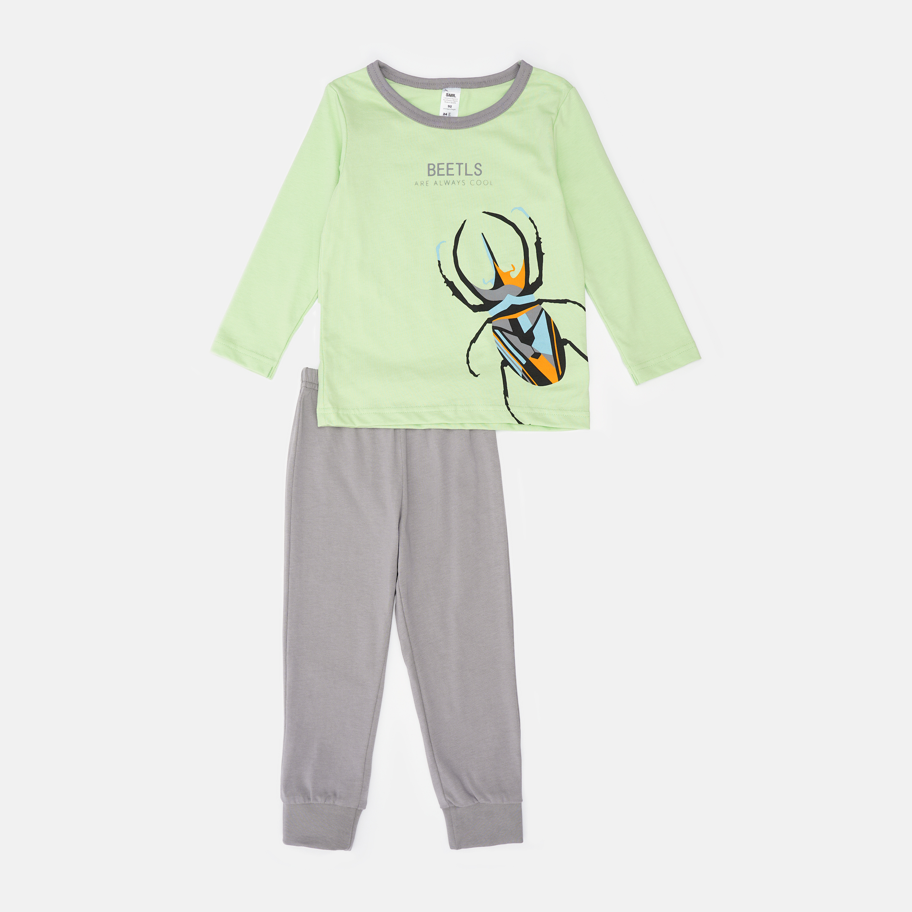 

Пижама (футболка с длинными рукавами + штаны) Smil Explore 104825 104 см Зеленое яблоко