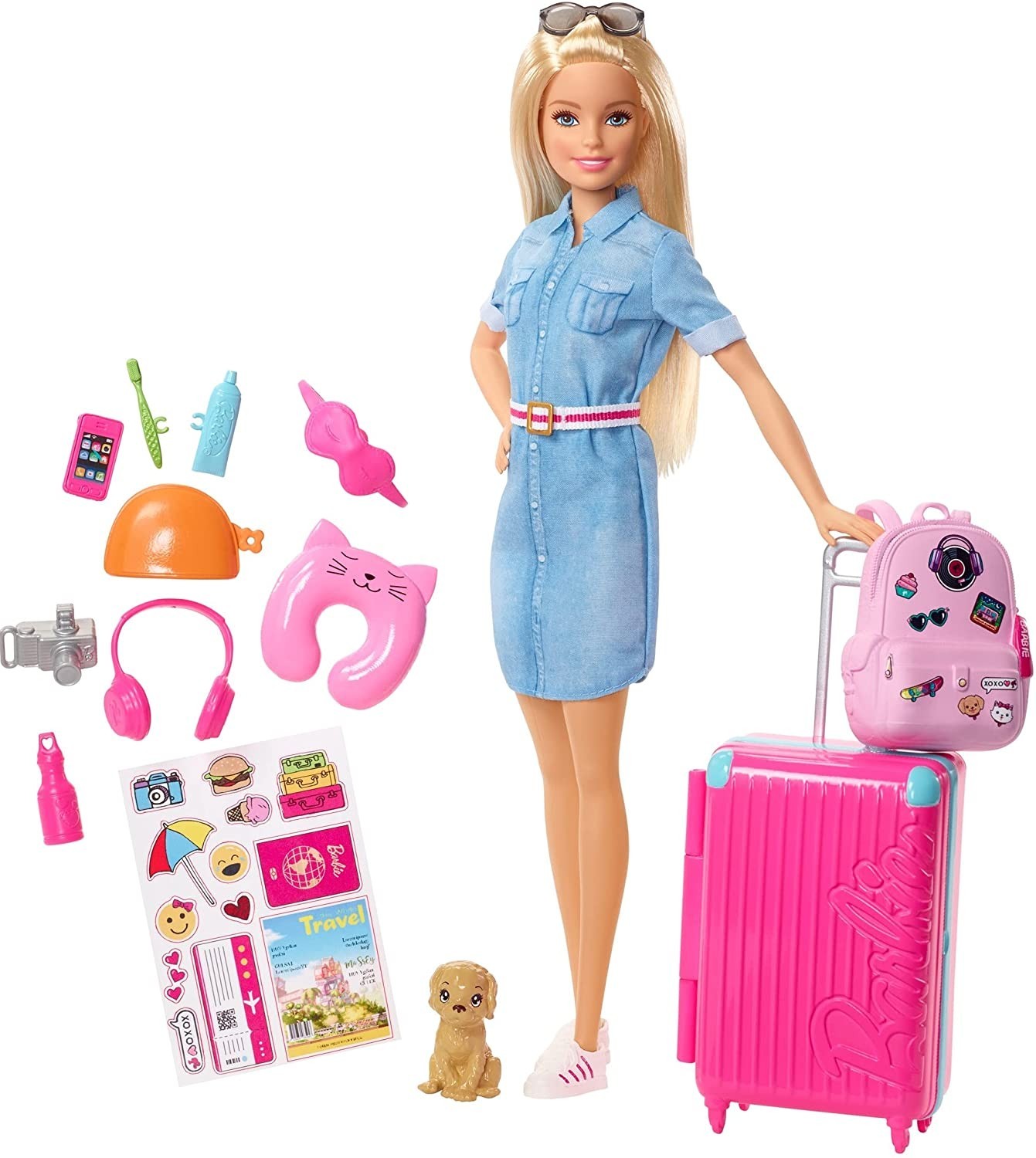 

Набор Barbie Travel Set кукла Барби путешественница Mattel (FWV25)