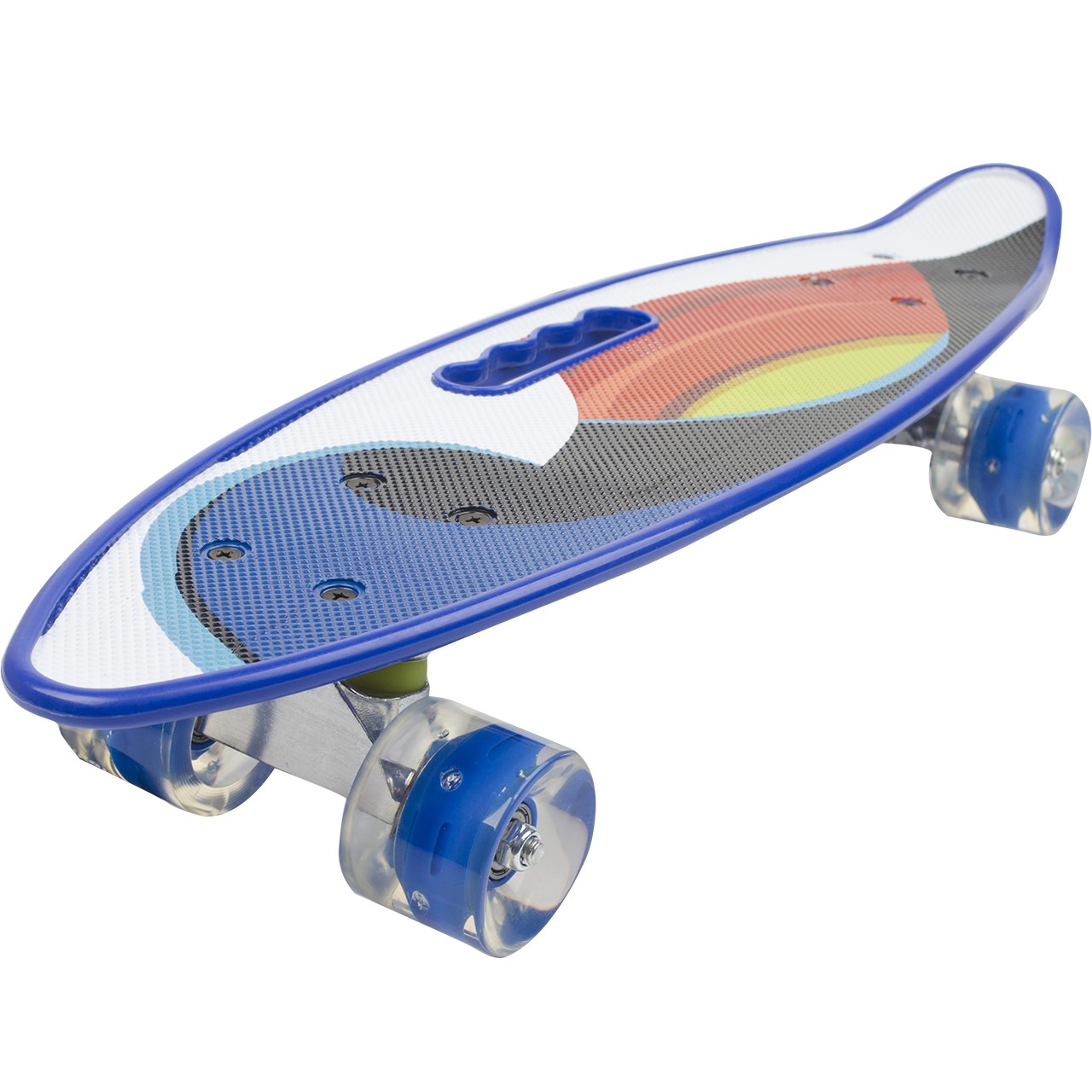 

Синий пенни борд со светящимися колесами и ручкой в деке Penny Board