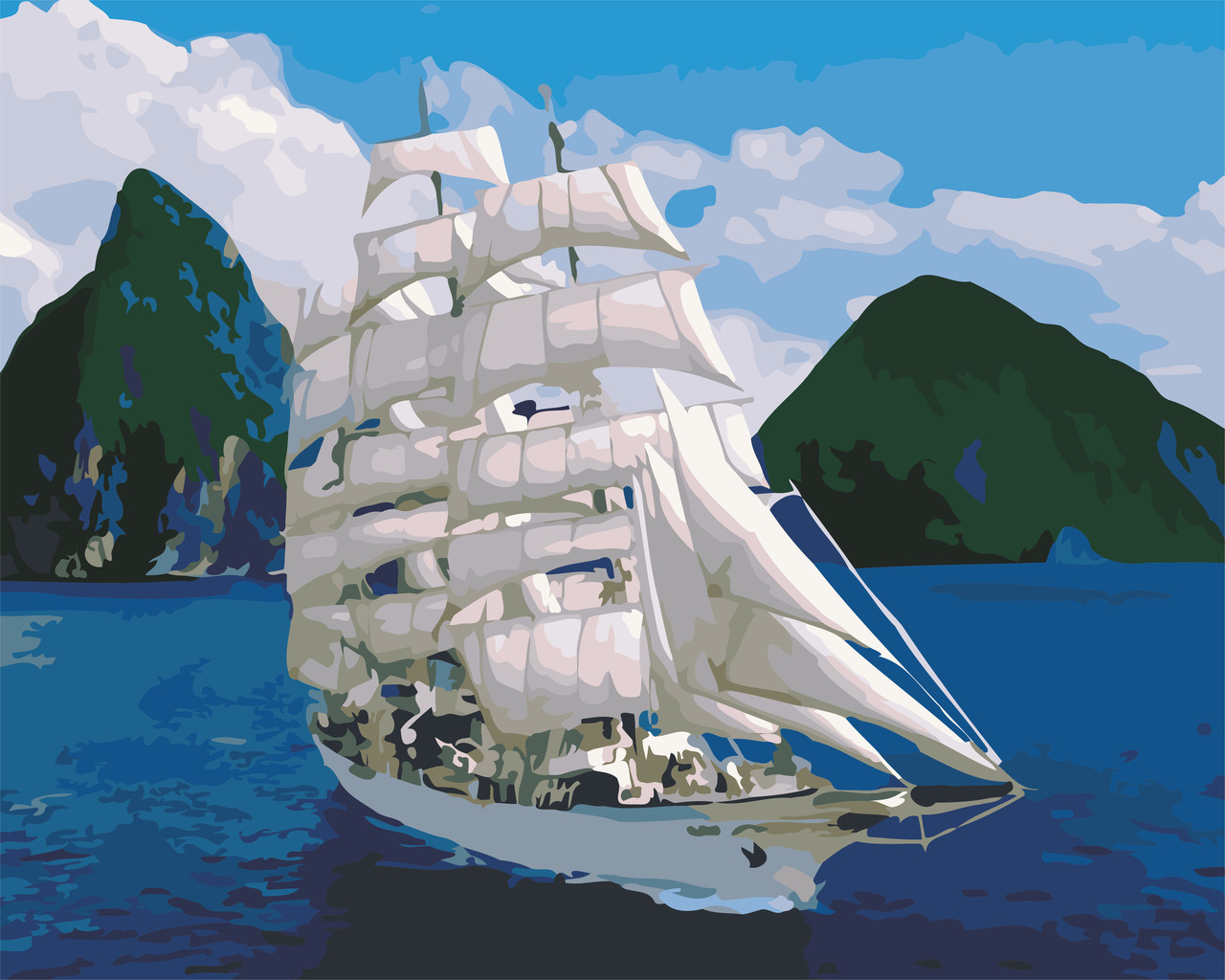 

Картина по номерам ArtStory Парусник AS 0544 40x50см в коробке