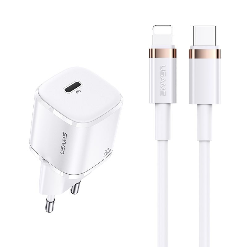 

Зарядное устройство Usams 20W Type-C для iPhone/iPad/Samsung/Huawei/Lenovo/Xiaomi/LeEco /OnePlus/Realme white