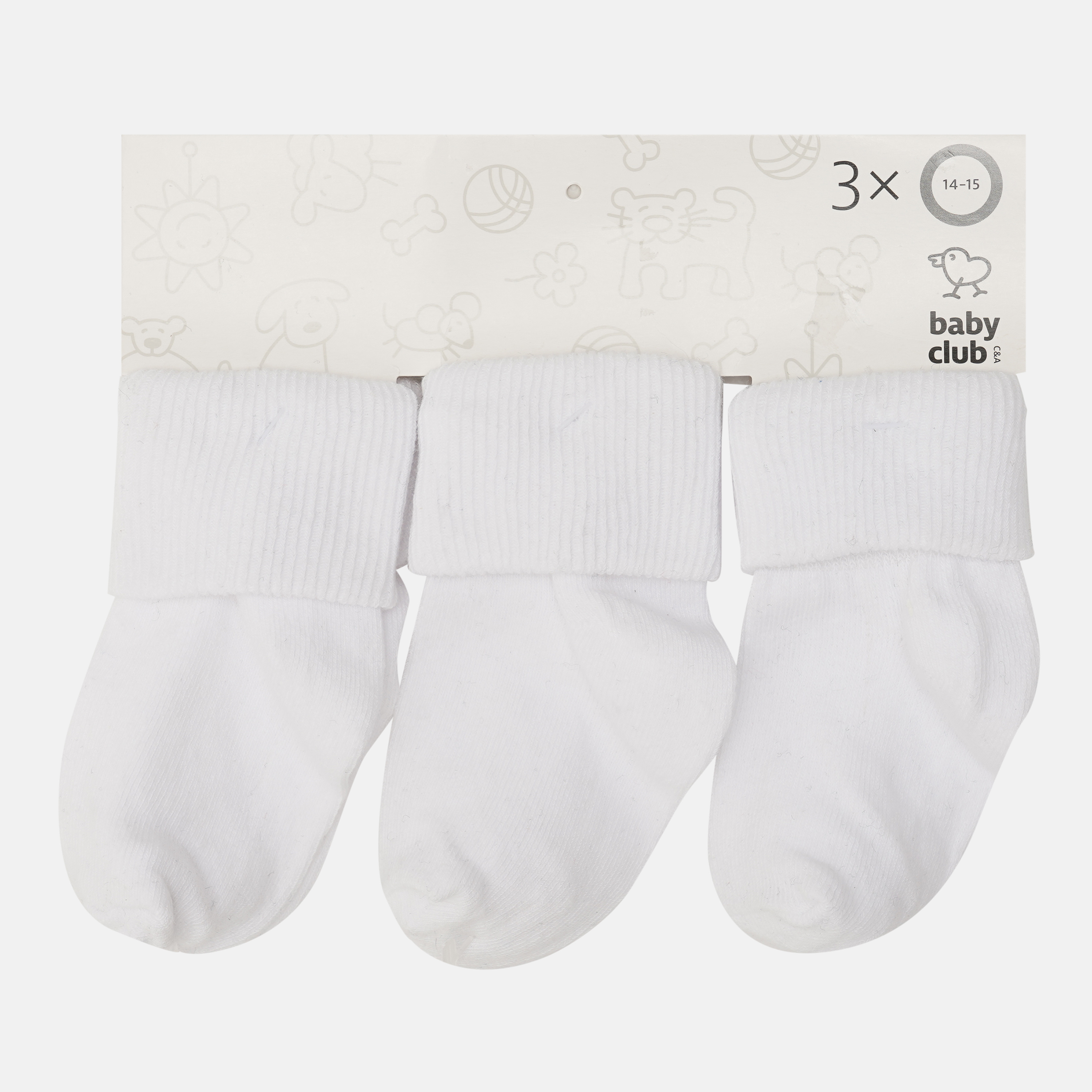 

Носки C&A 318-85-79892-614 - 3 пары Белые, Носки C&A 318-85-79892-614 14-15 3 пары Белые