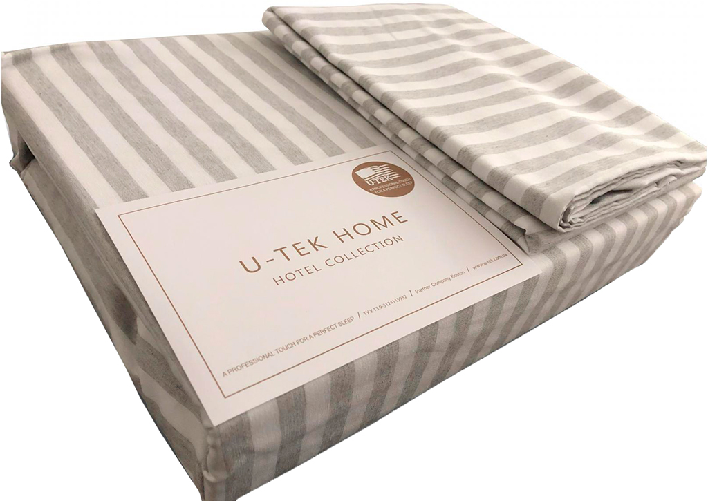 

Набор Простынь U-tek Cotton Stripe Grey 30 160X200 + Наволочки 50x70 2 шт