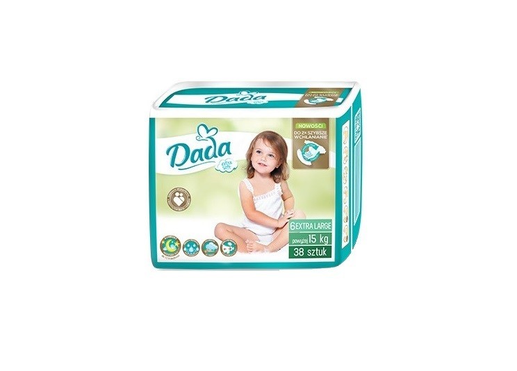 

Підгузки одноразові Dada Extra Soft 6 EXTRA LARGE для дітей більше 15 кг 38 шт