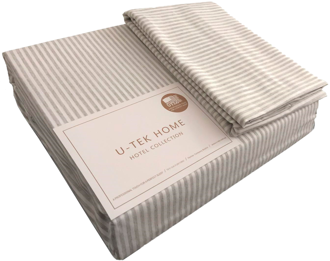 

Набор Простынь U-tek Cotton Stripe Grey 10 80X190 + Наволочка 50x70