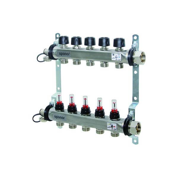 

Стальной коллектор Uponor Smart S с расходомерами 5X3/4" Евроконус (1086541)