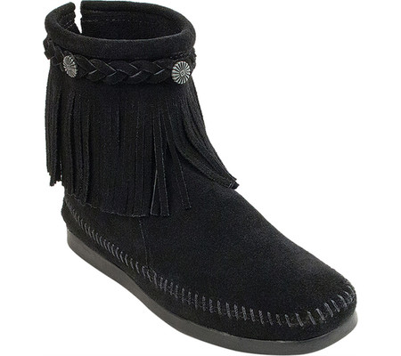 

Женские ботинки Minnetonka Hi Top Back Zip Boot Black Suede 38.5