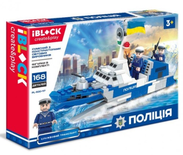 

Конструктор "Полиция"168 деталей iBLOCK водная полицейская техника (Т925)