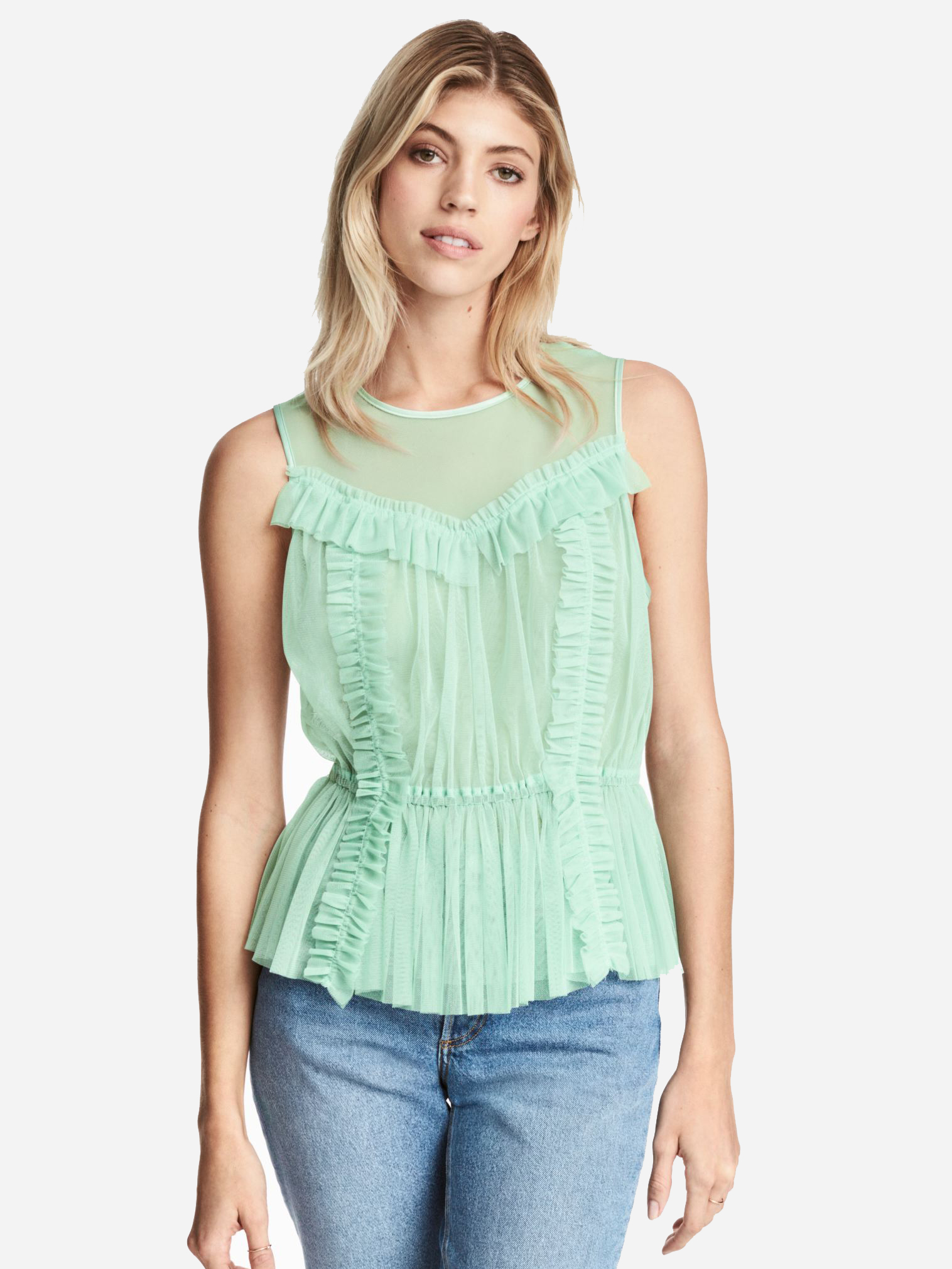 

Блузка H&M 0514992-5 42 Мятная (СА2000001498729)