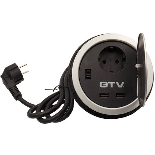 

Врезной настольный блок на 1 розетку, 2хUSB Schuco GTV серебристый, с проводом 1,5 м (AE-BPW1S2UCH-80)
