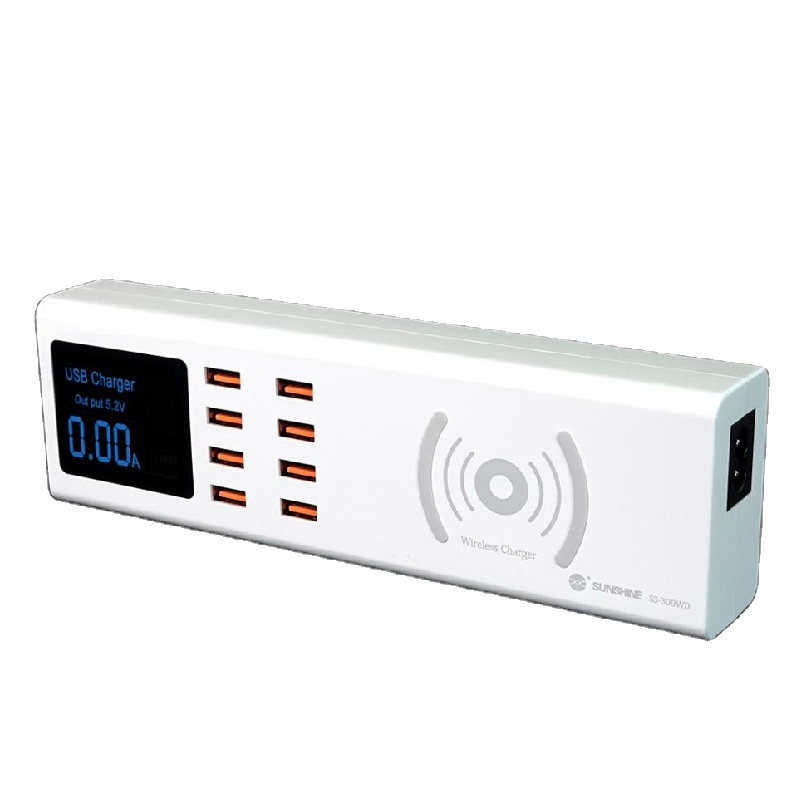 

Зарядний пристрій USB Fast Charge 8 port, 8A Max Sunshine SS-309WD Smart Wireless charger