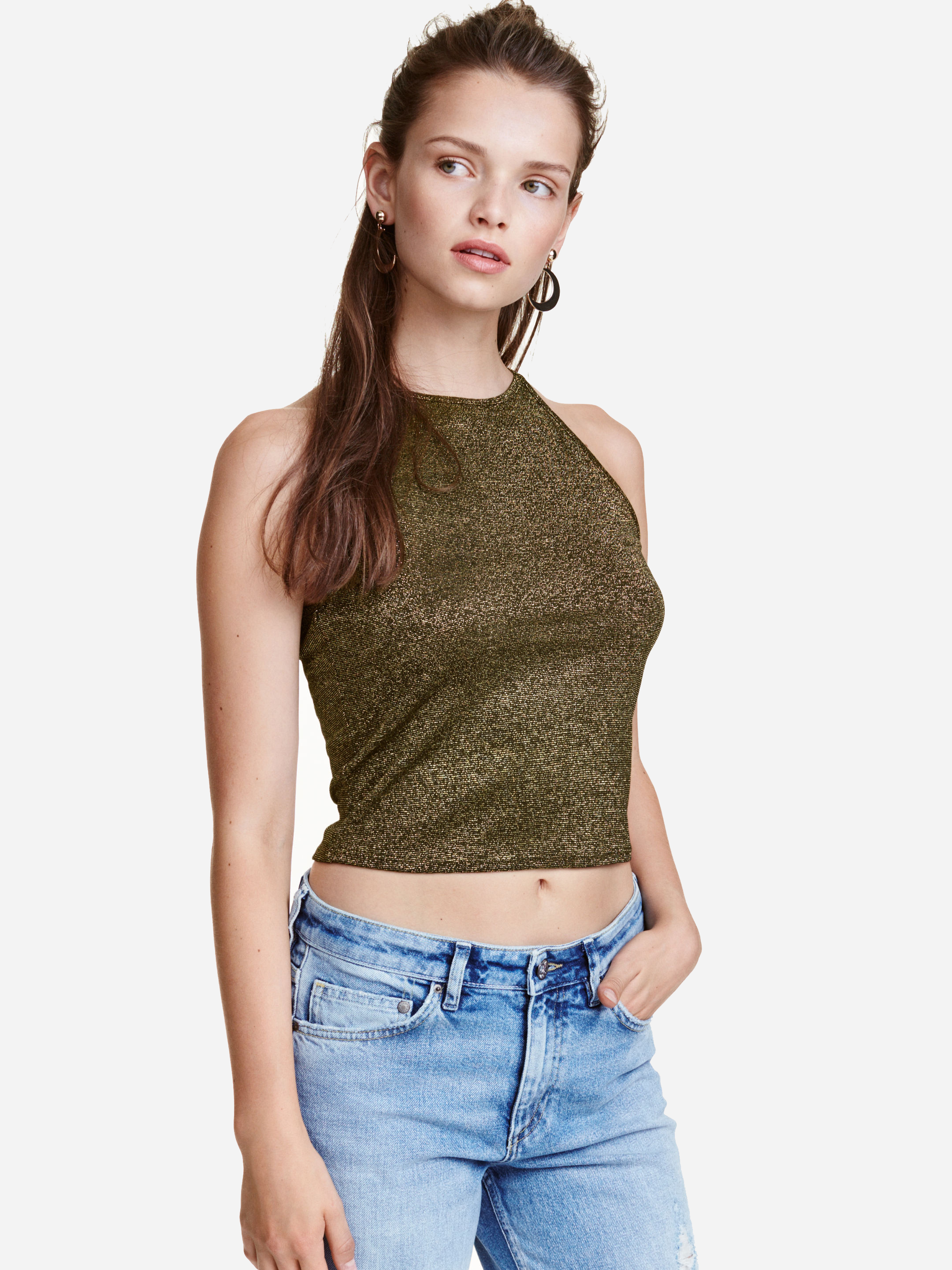 

Топ H&M 01-0420937-4 M Золотистый (СА2000001332771)