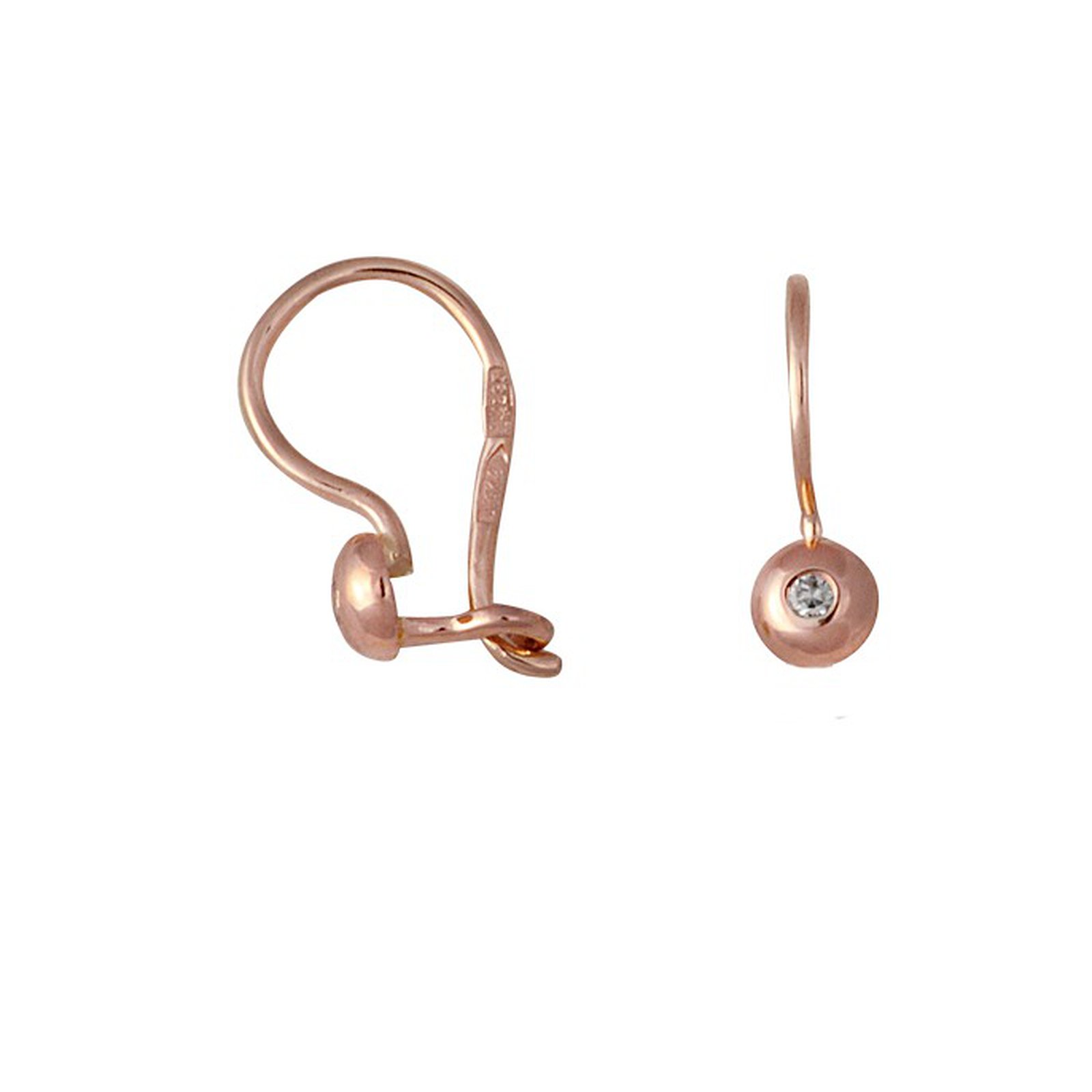 

Серьги из красного золота с куб. циркониями 037390