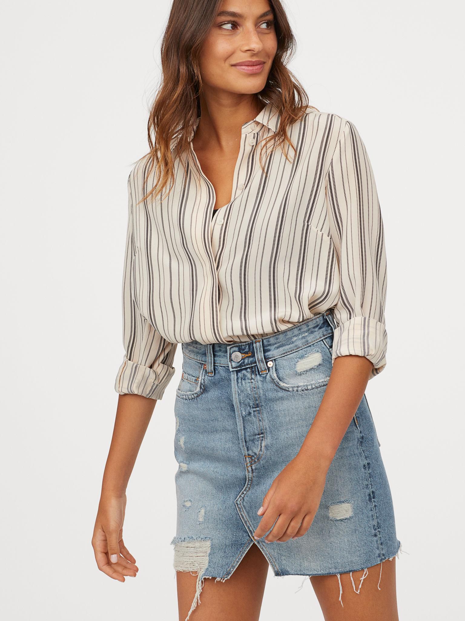 

Юбка джинсовая H&M 6582989-ACWX 36 Светло-синяя