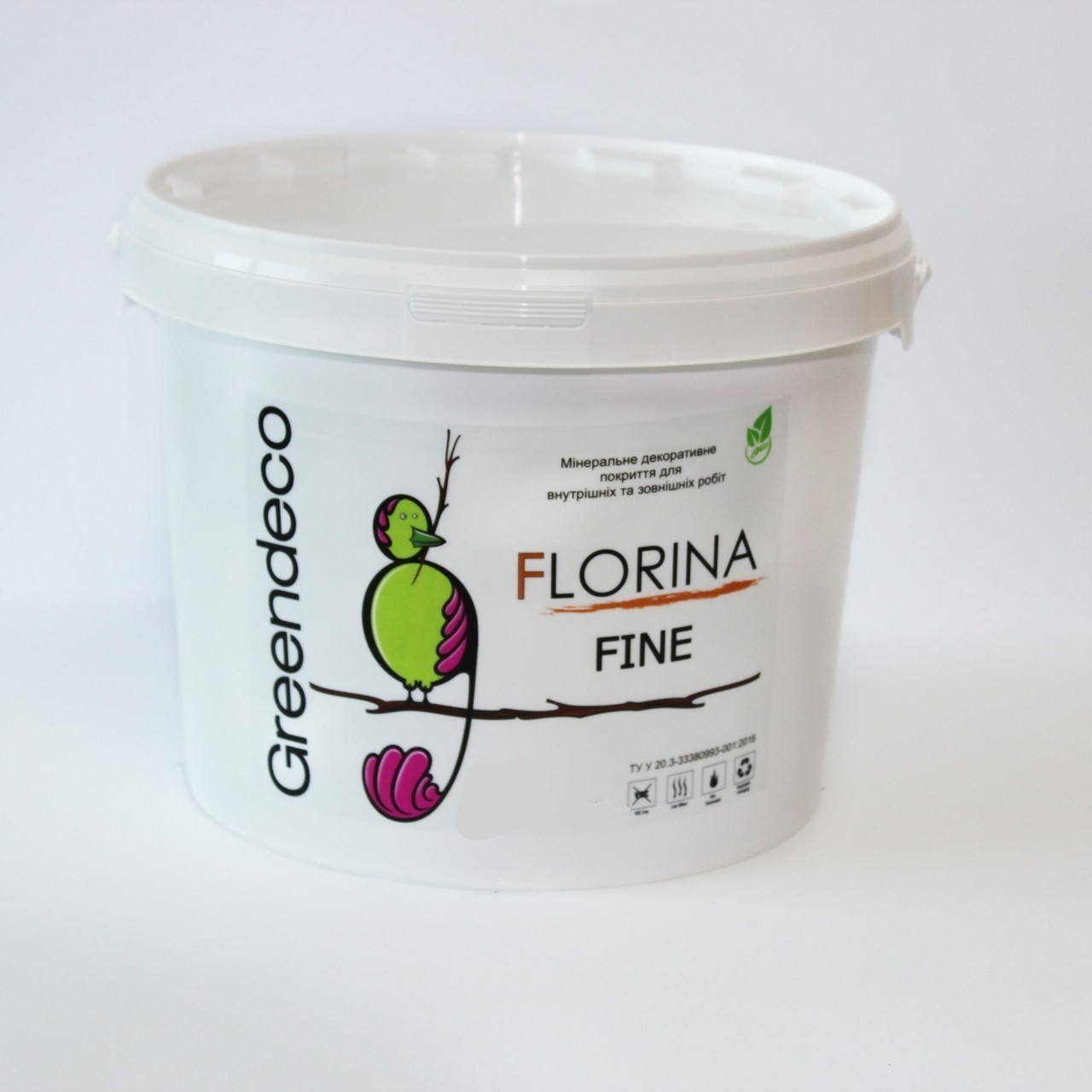 

Декоративная штукатурка Greendeco Florina Fine White 8 кг