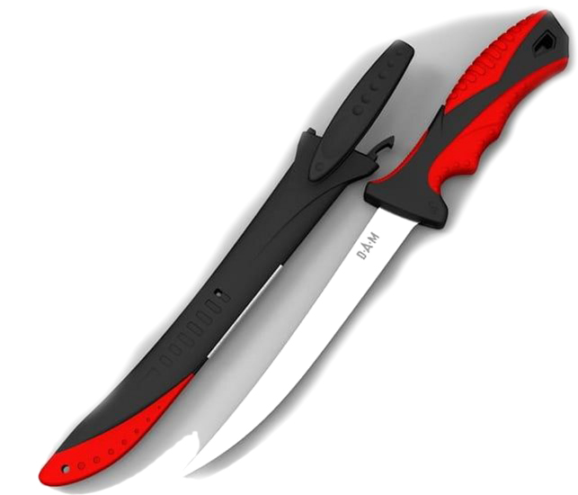 

Нож филейный DAM Fillet Knife Medium с прорезиненной ручкой + ножны (8520051)