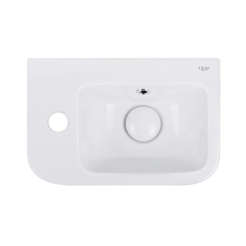 

Qtap Tern раковина подвесная прямоугольная левая с донным клапаном 375*245 mm WHITE