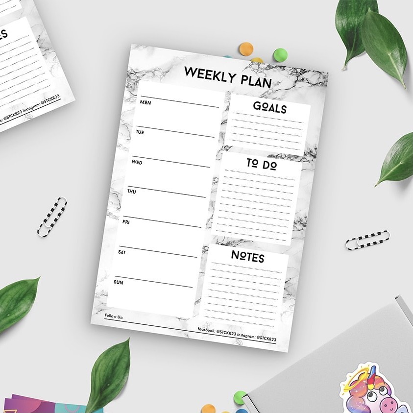 

Блок для записей Weekly Plan 150 x 210 мм 50 листов