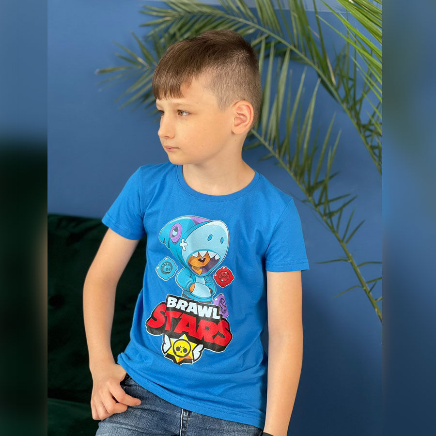 

Футболка БравлСтарс акула синий кулир Blanka 36 128-134 см. (12644)