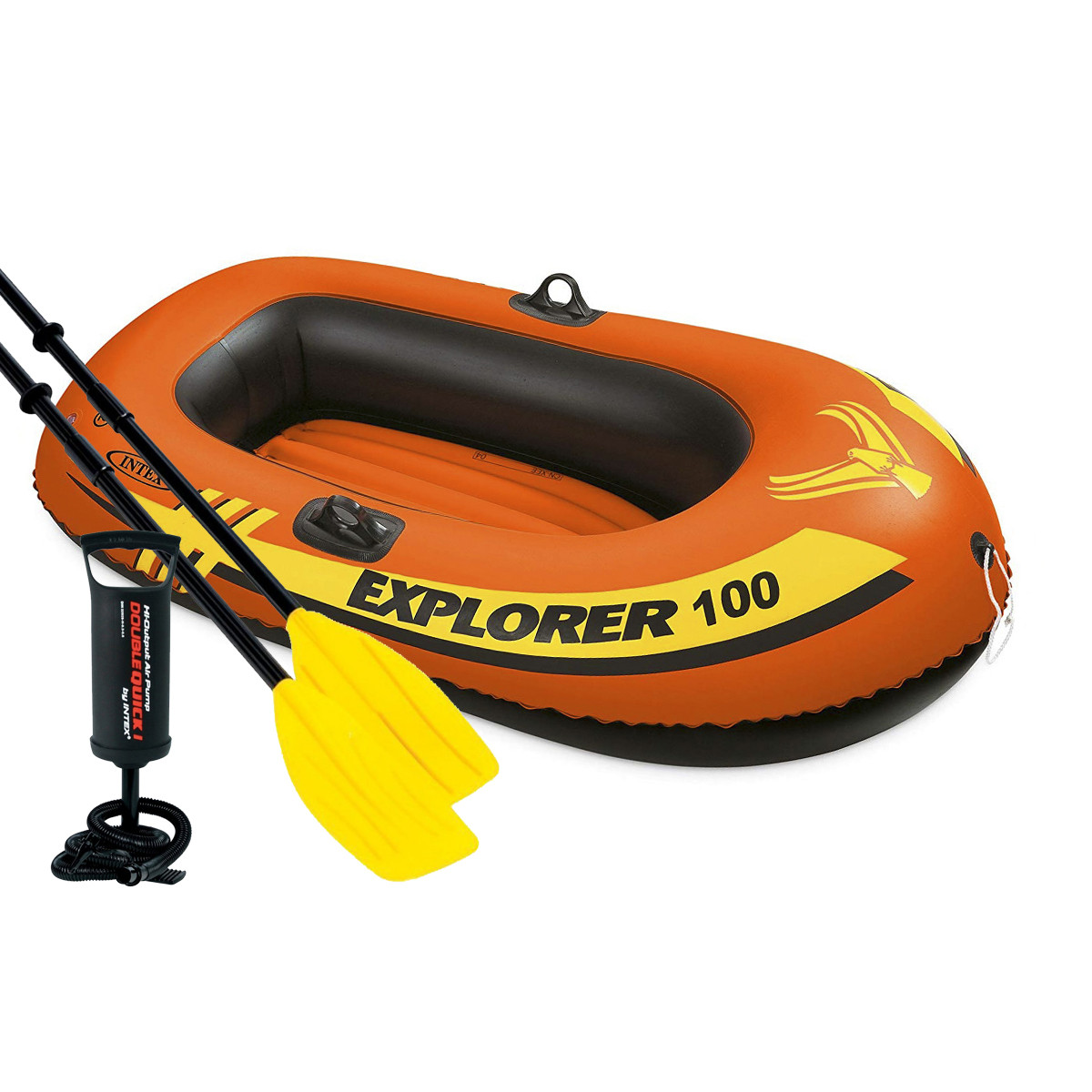 

Одноместная надувная лодка Intex 58329 - 2 Explorer 100 147х84 см весла ручной насос. 2-х камерная