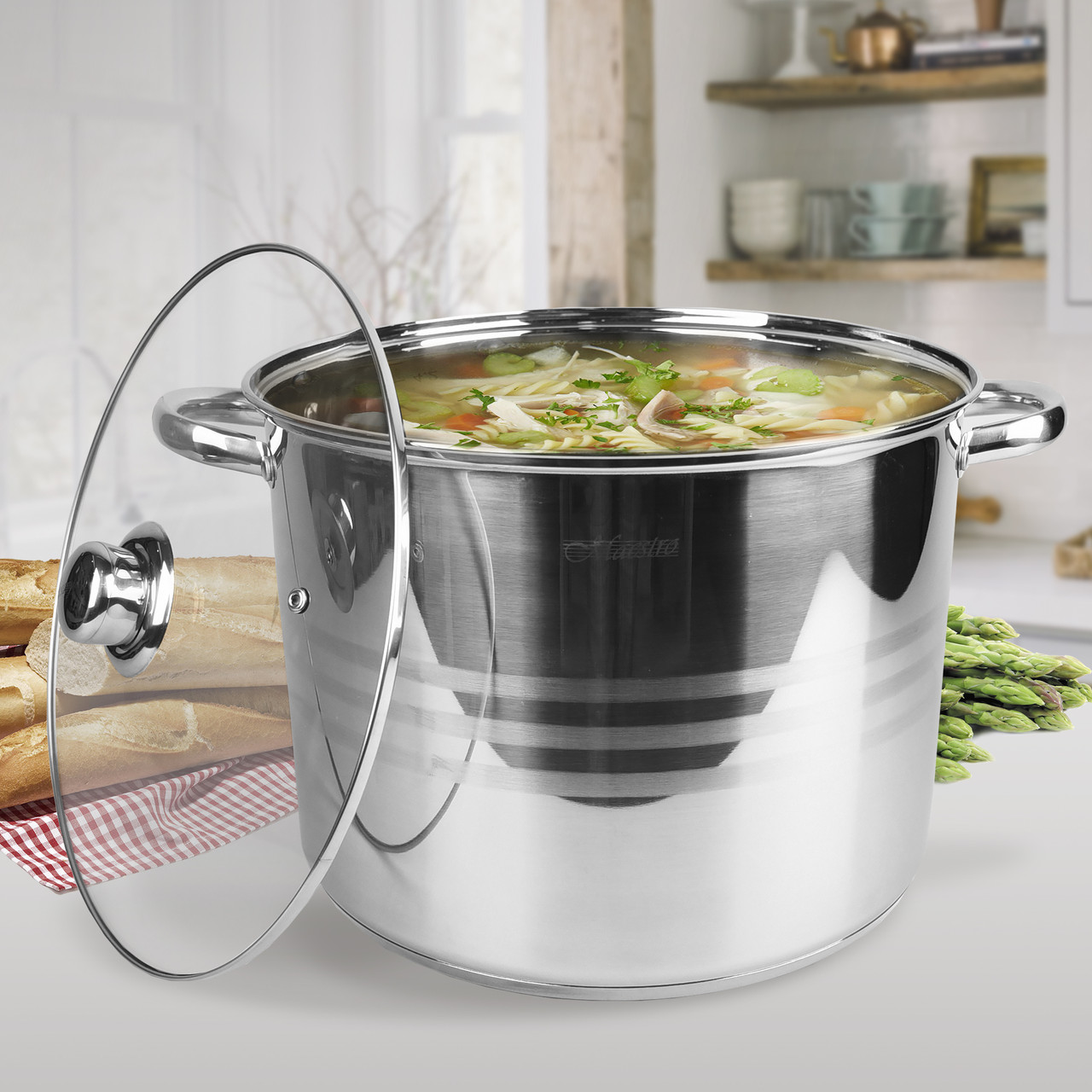 

Кастрюля с крышкой из нержавеющей стали Maestro MR-3517-16 (16 л)