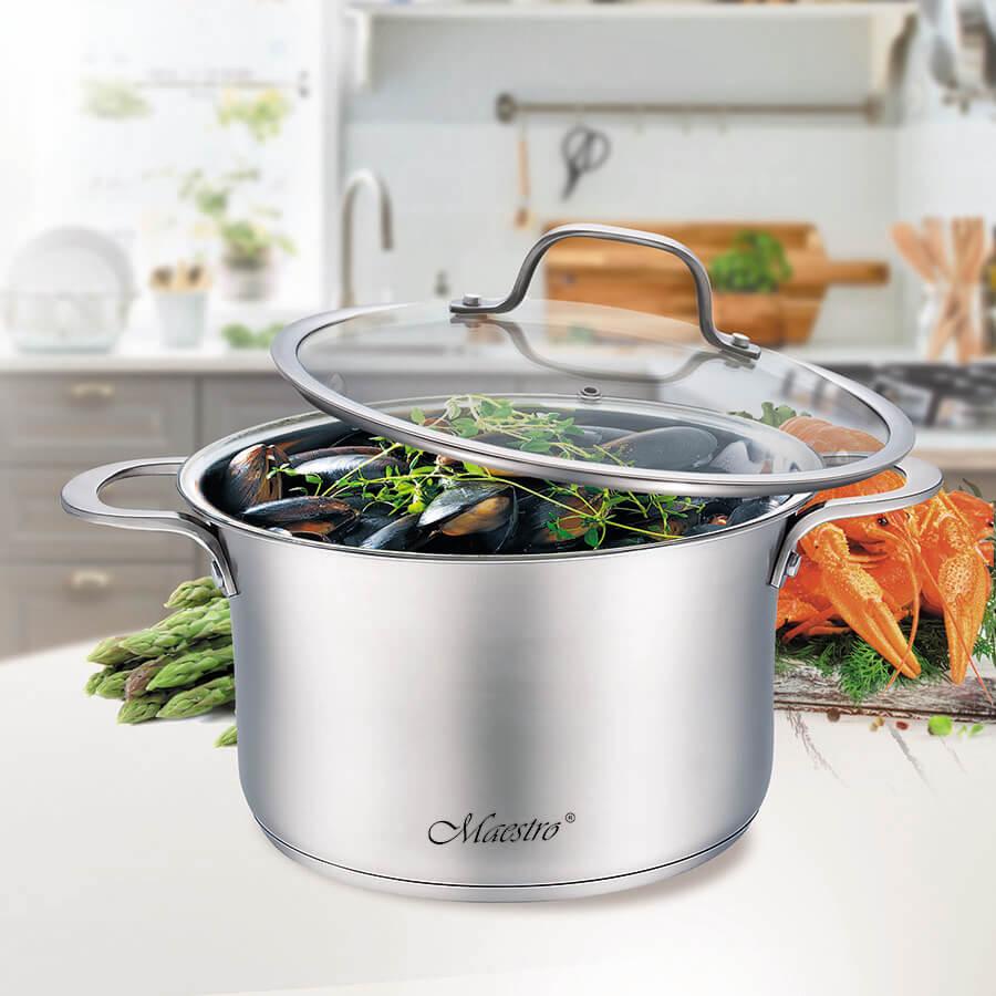 

Кастрюля с крышкой Maestro MR-3505-20 объем 2,5 л диаметр 20 см