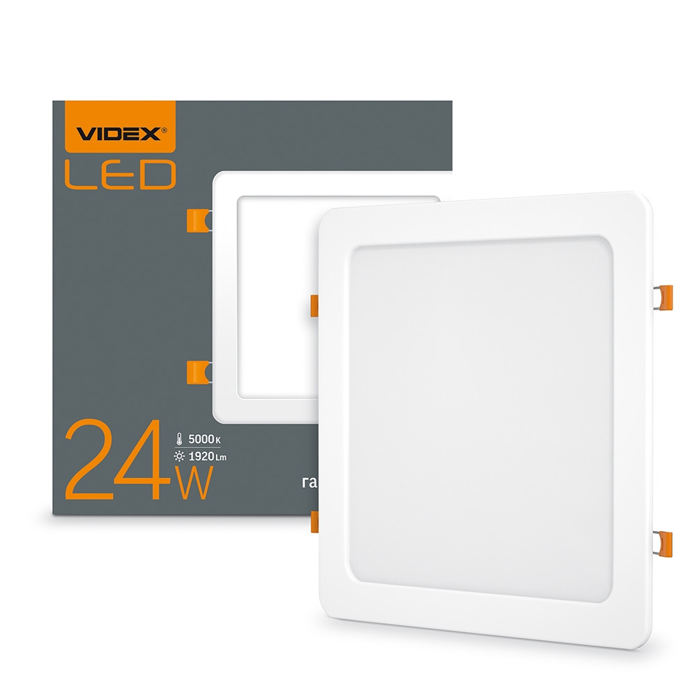 

LED светильник встраиваемый квадрат VIDEX 24W 5000K 220V (VL-DLS-245)