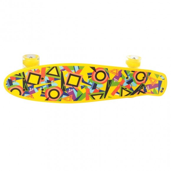

Скейт Пенни борд Penny board Profi MAXLEND с рисунком для детей и подростков Желтый RLMS 0749-1