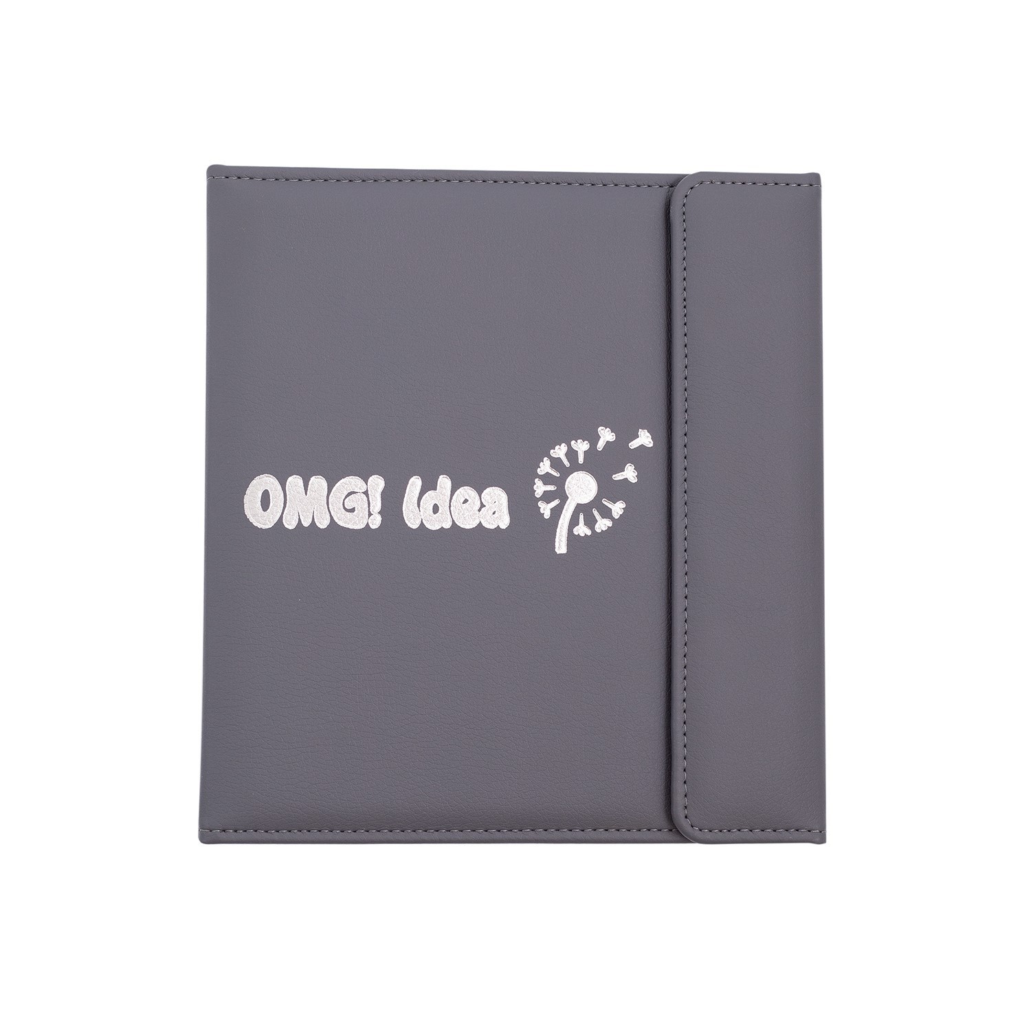

Обложка для блокнота OMG!Idea графитовая эко-кожа на кольцах