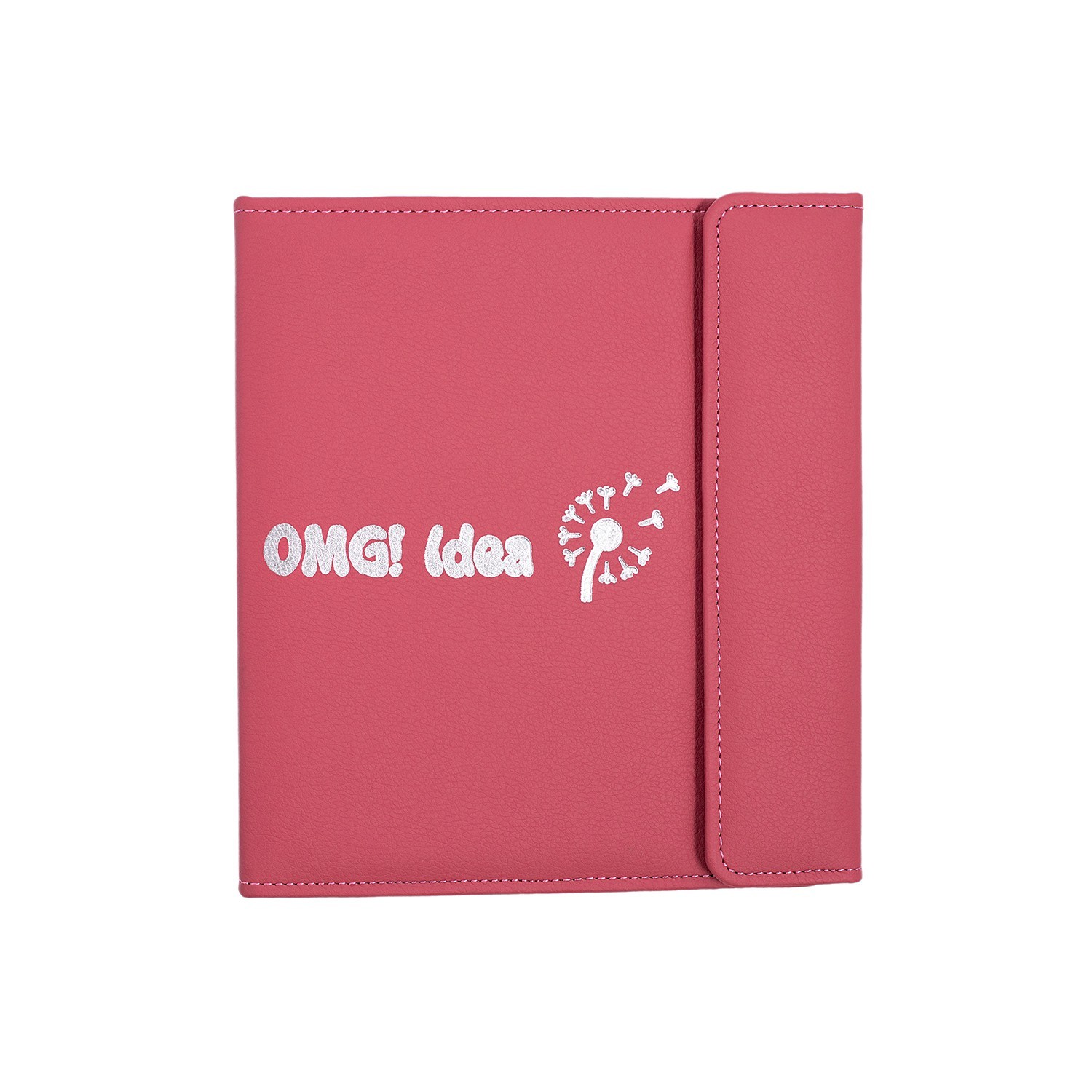 

Обложка для блокнота OMG!Idea ярко-розовая эко-кожа на кольцах