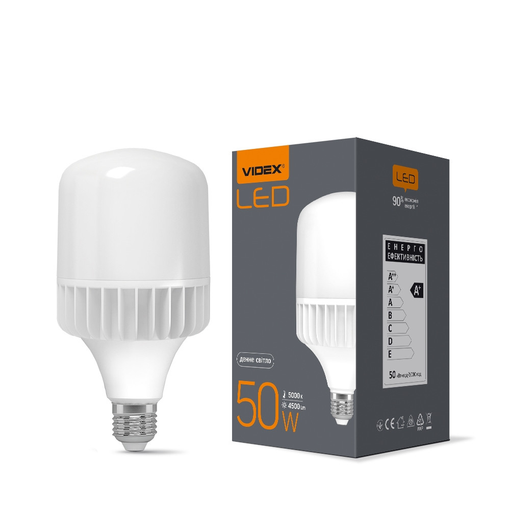 

LED лампа VIDEX A118 50W E27 5000K 220V (VL-A118-50275)