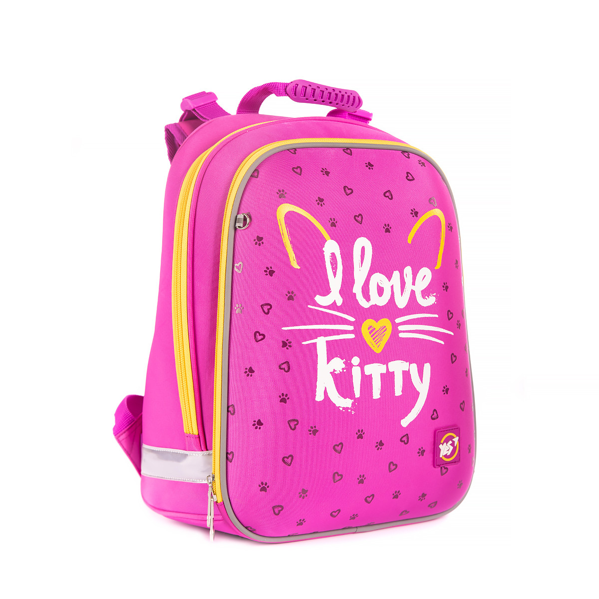 

Рюкзак школьный ортопедический каркасный YES H -12 I love kitty (558014)