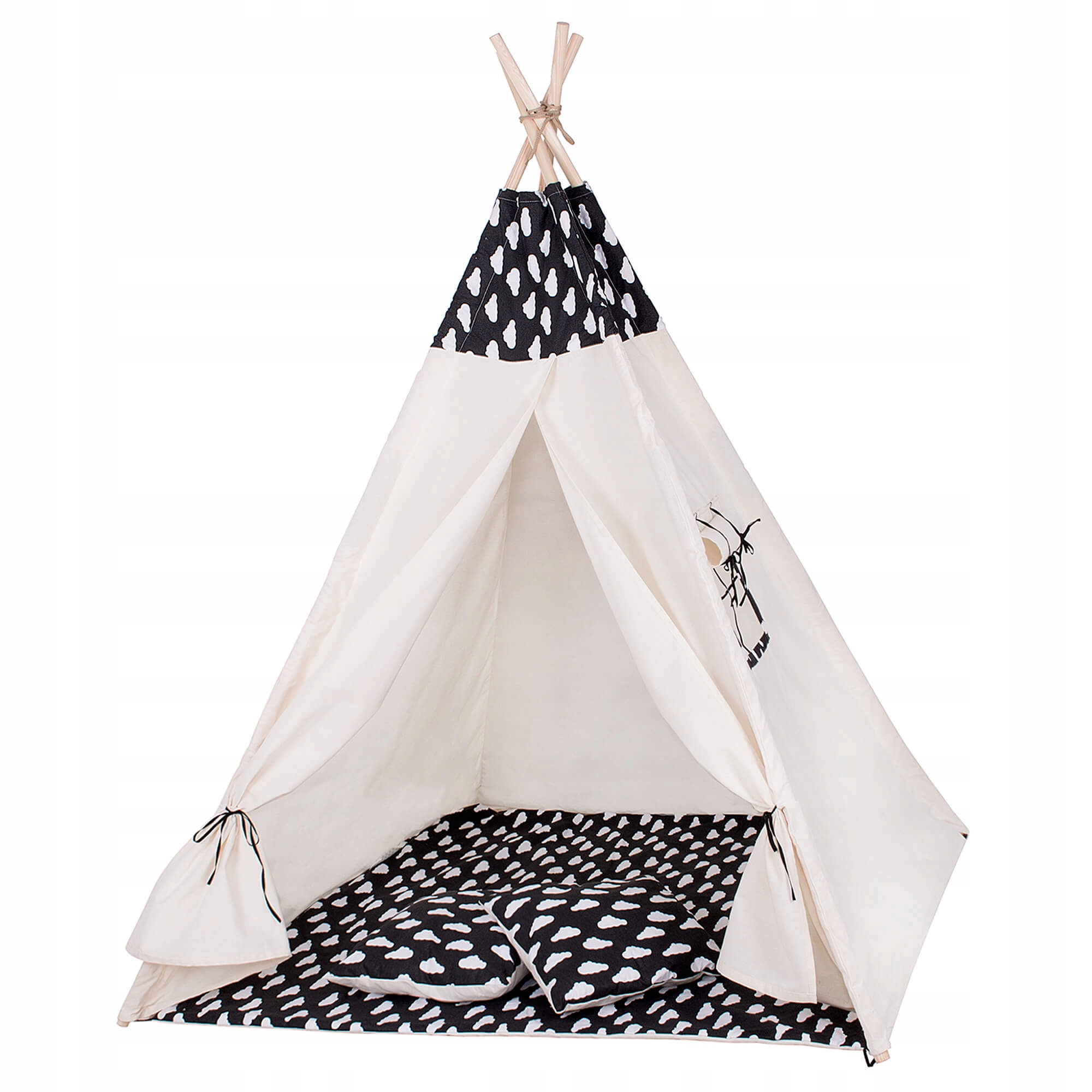 

Детская палатка (вигвам) Springos Tipi XXL TIP01 White/Black