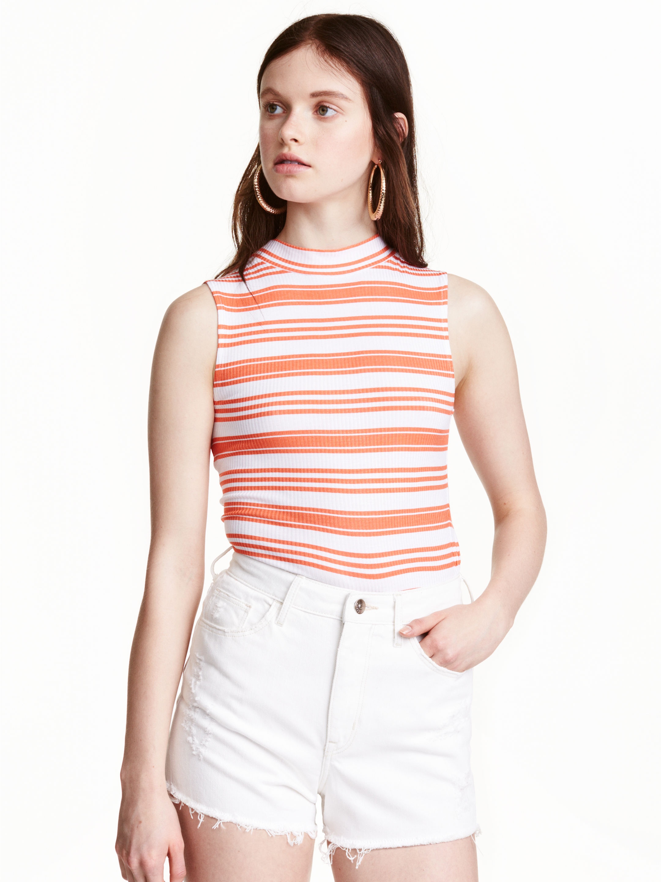 

Топ H&M 3075453-AAKL M Белый с оранжевым