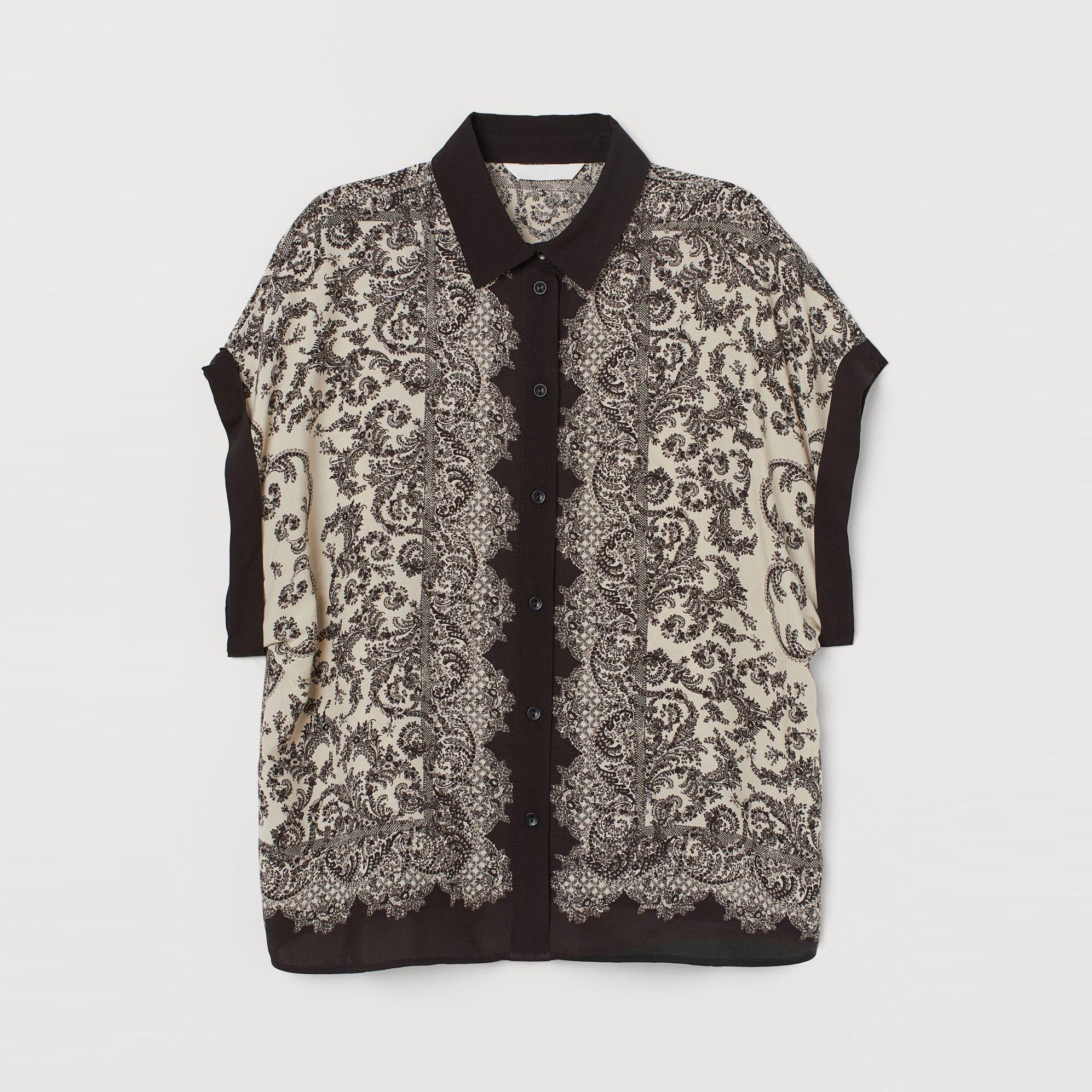 

Блузка H&M 7609820-AAOL 32 Белая с черным