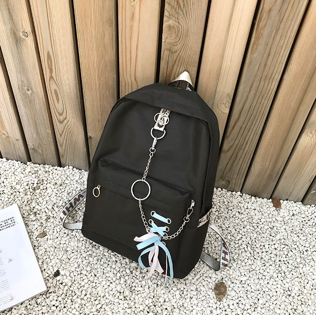 

Рюкзак с лентами черный