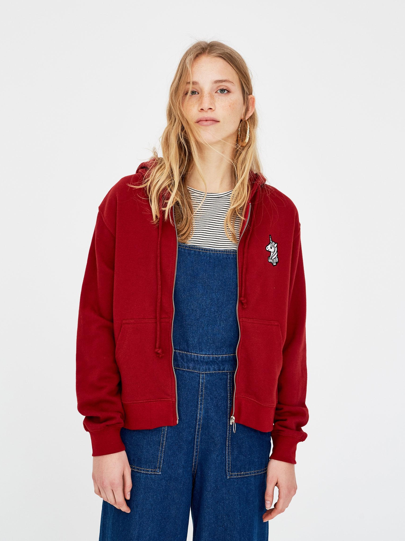 

Толстовка Pull & Bear 9593/326/641-ADLW XS Темно-красная