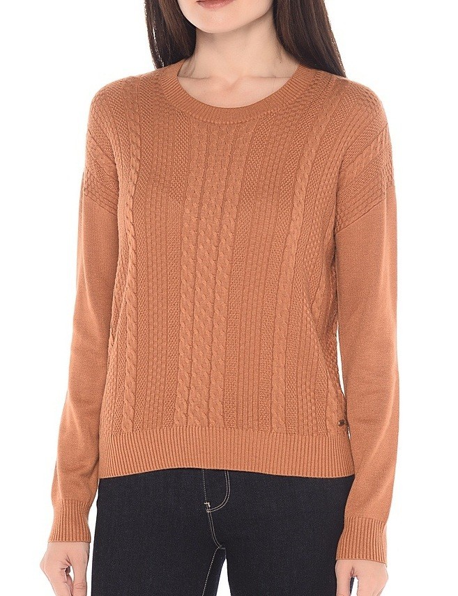 

Джемпер Wrangler Cable Crew Neck Regular Fit Коричневый L-00