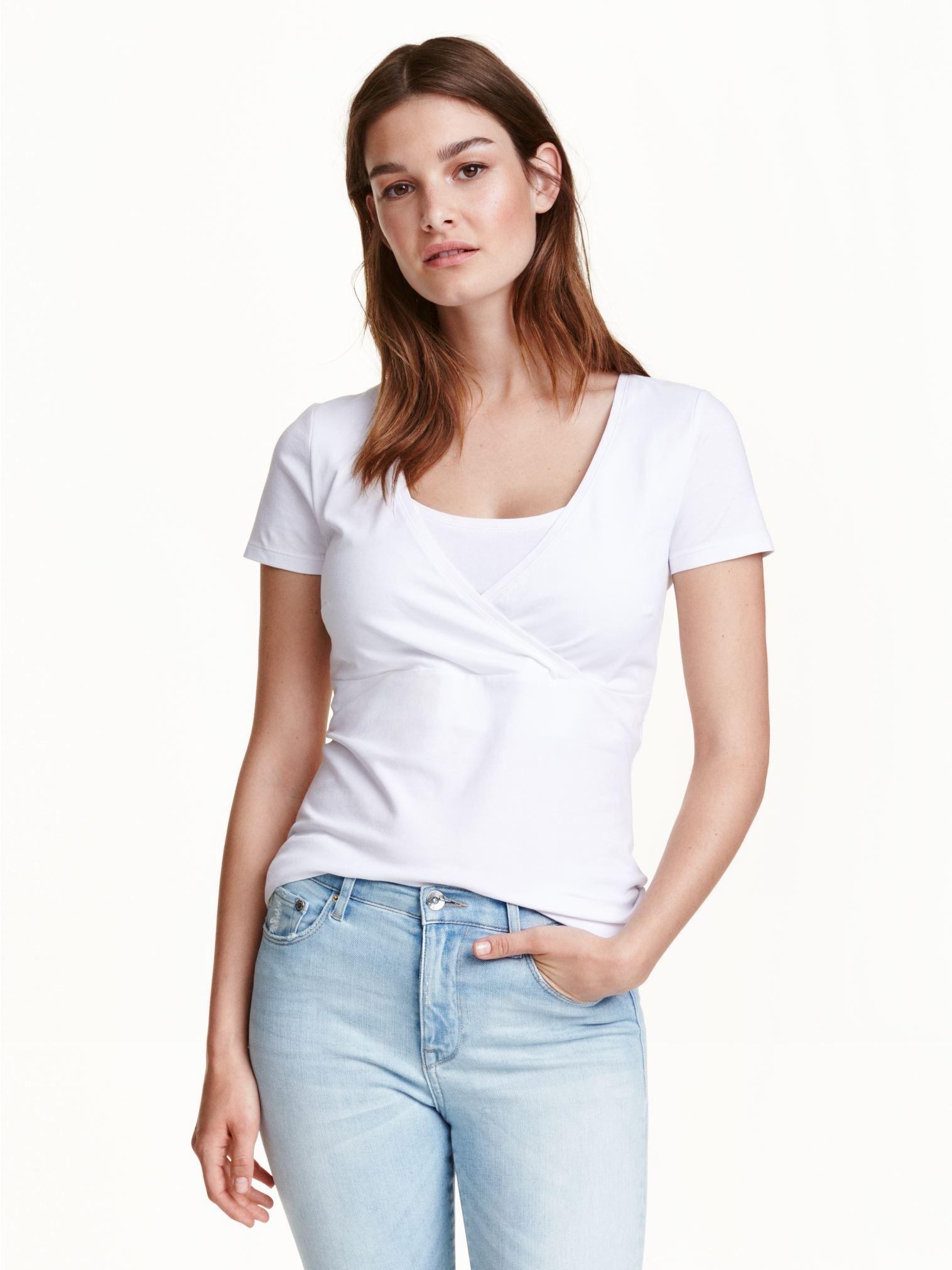 

Футболка для кормящих мам H&M 4334142-ACTS M Белая