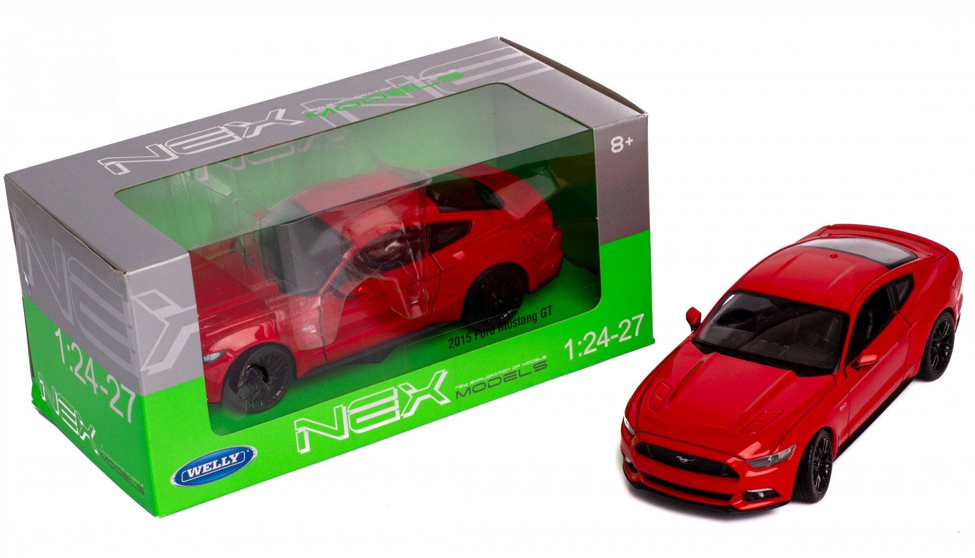 

Модель машины 1:24 FORD MUSTANG GT2015 Welly 24062W красный