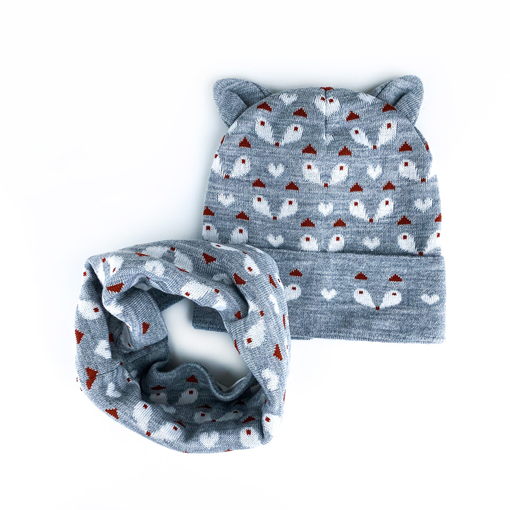 

Комплект Шапка и Хомут Лисичка 52-54см 01763 Светло-серый меланж Talvi