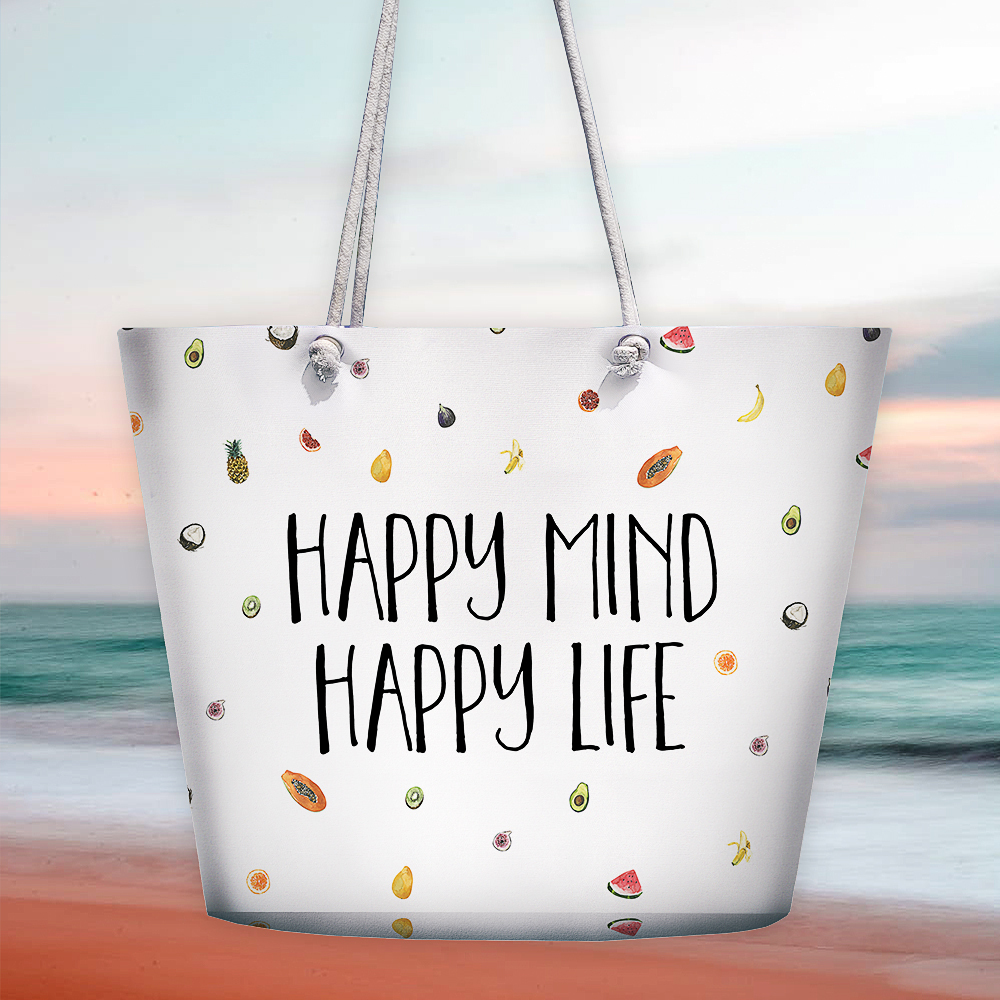 

Пляжная сумка Malibu Presentville Happy mind happy life 50х36х15 см