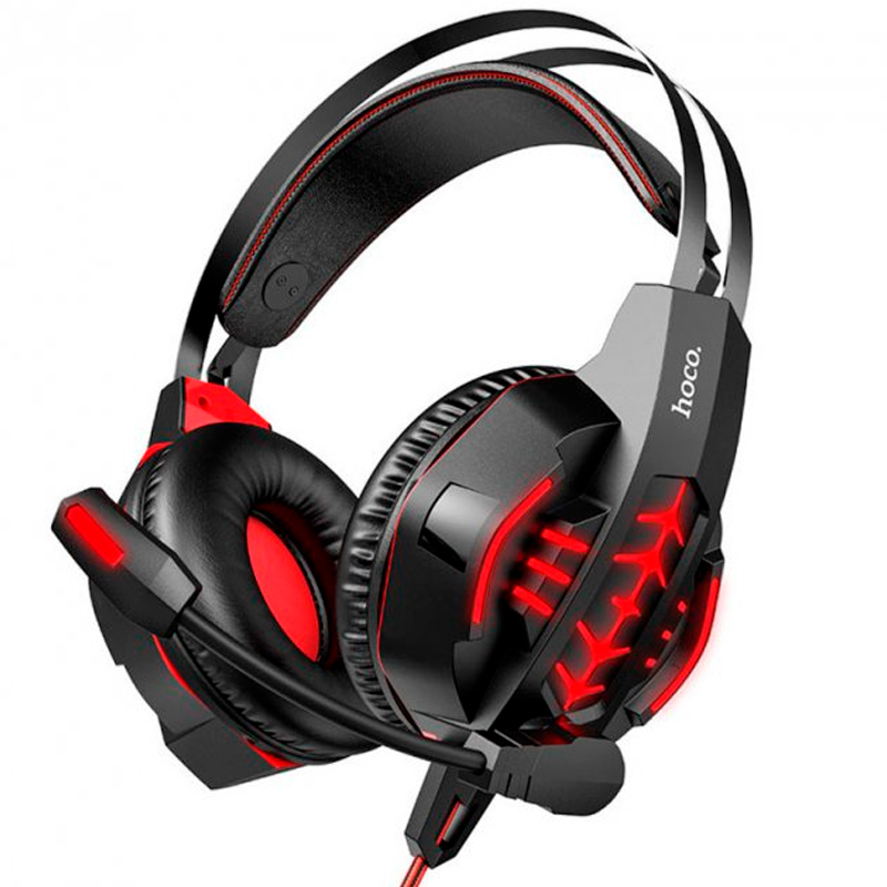 

Наушники гарнитура накладные Hoco W102 Cool LED Red