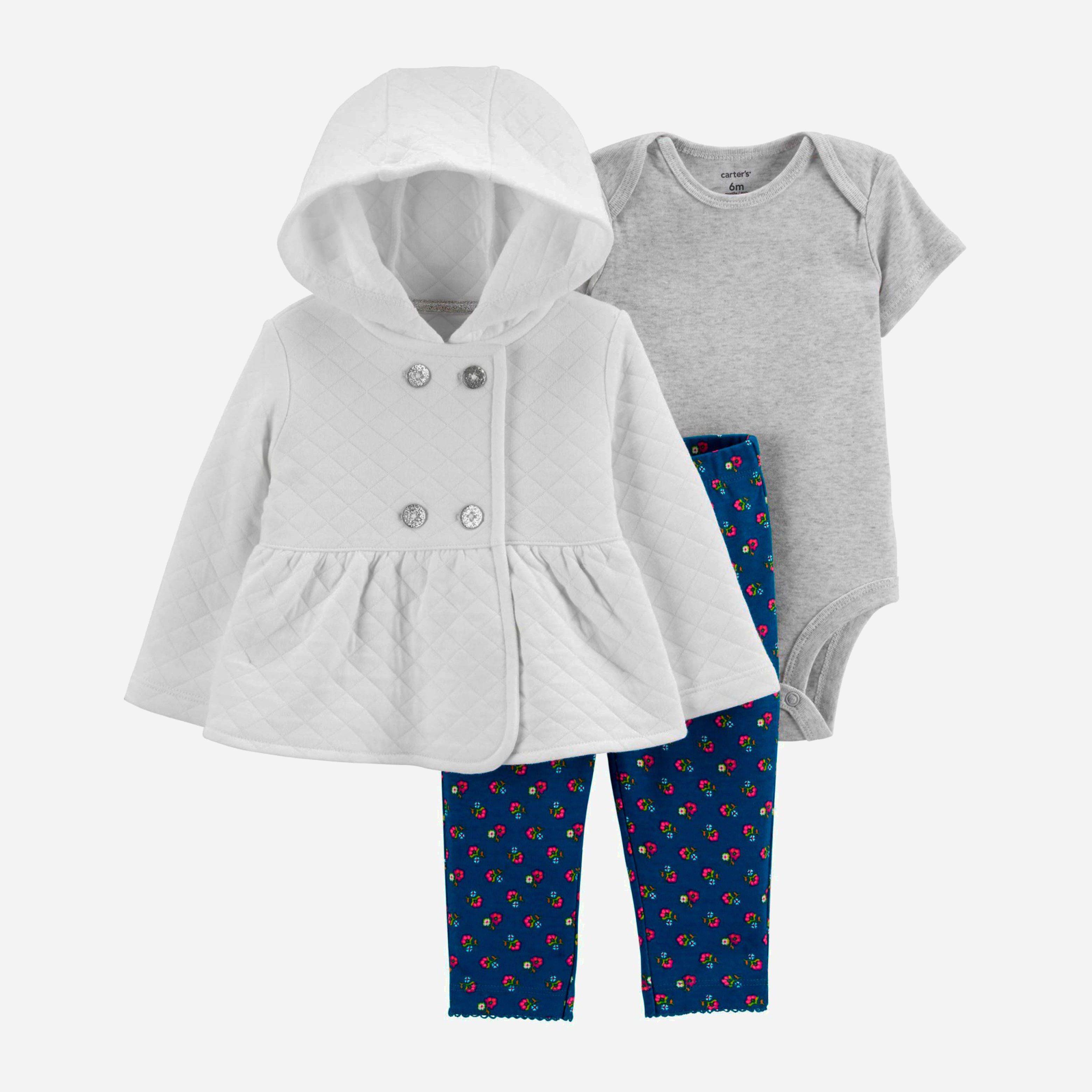 

Комплект (пальто + боди + лосины) Carters 1J154510 76-81 см Разноцветный