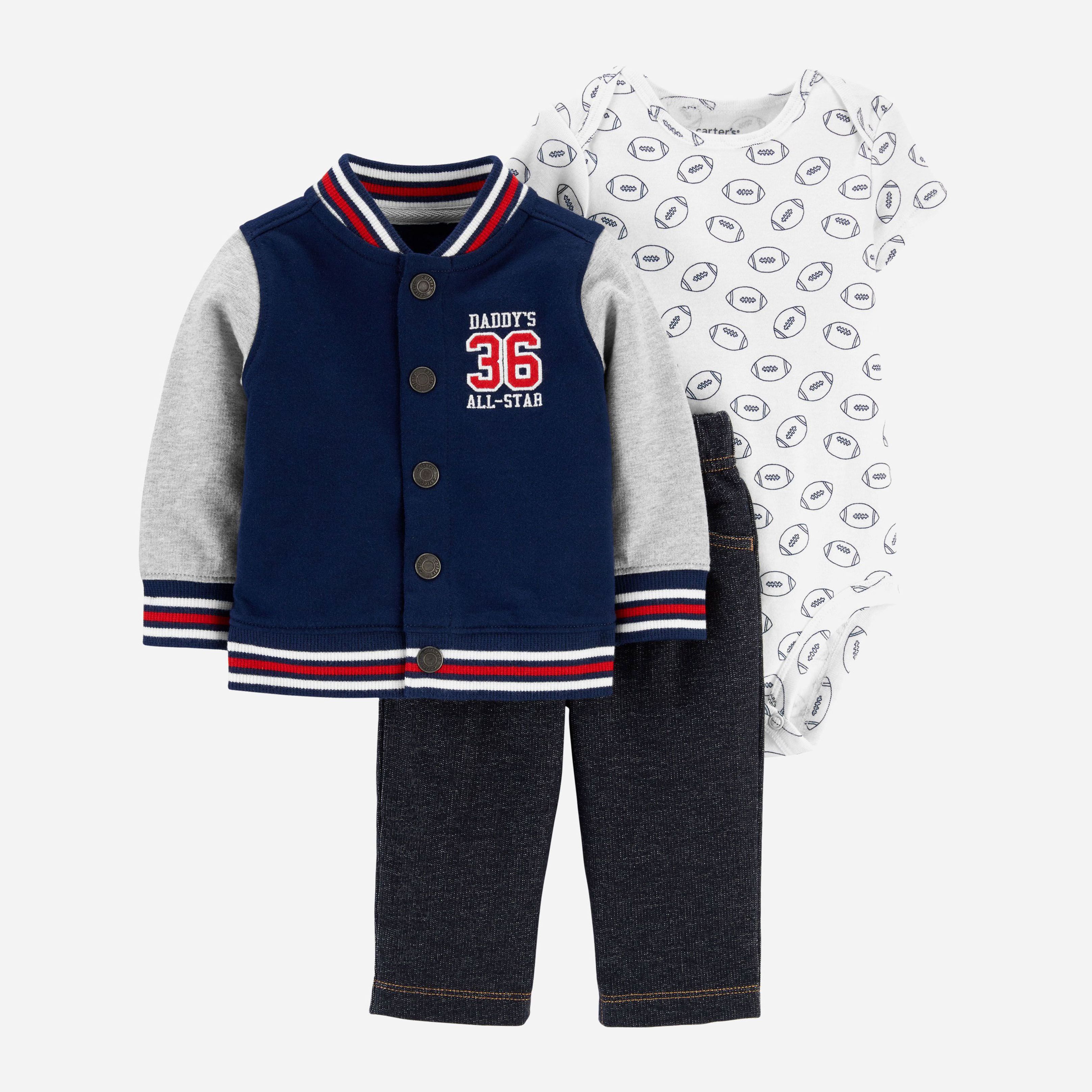 

Комплект (бомбер + боди + брюки) Carters 1H291910 76-81 см Разноцветный